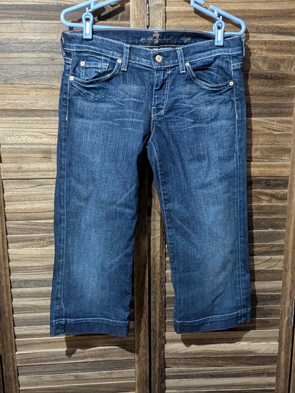 7 For All Mankind Cropped Dojo Denim Capris Jeans Size 30